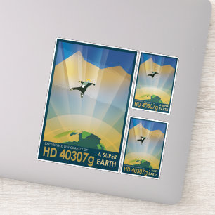 Pegatina Anuncio de viajes Sci-Fi, Planet HD 40307g