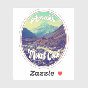 Pegatina Aoraki: Monte Cook, Montaña, Nueva Zelanda