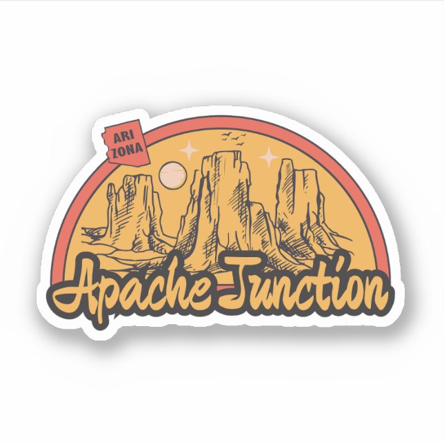 Pegatina Apache Junction, Arizona  (Anverso)