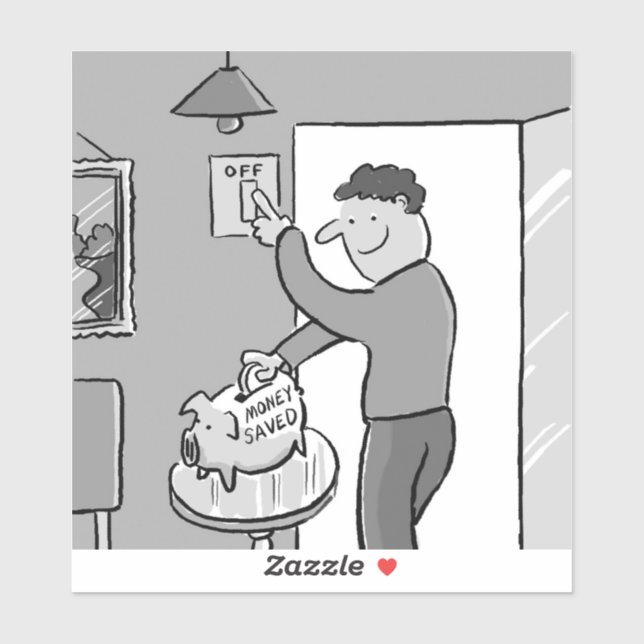 Pegatina Apagar luces Ahorra energía (Hoja)