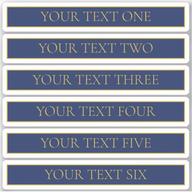 Pegatina Apellido o empresa Navy Blue & Gold Name (Anverso)