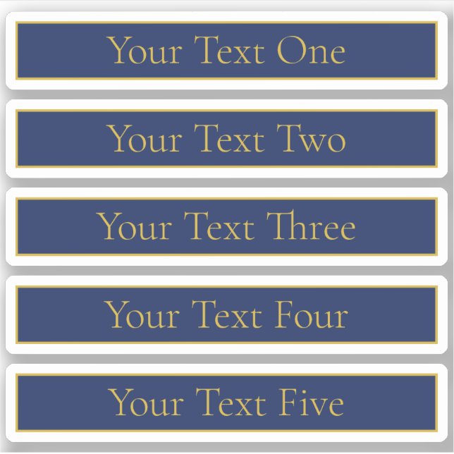 Pegatina Apellido o empresa Navy Blue & Gold Name (Anverso)