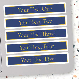 Pegatina Apellido o empresa Navy Blue & Gold Name