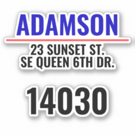 Pegatina Apellido y dirección: números de buzón de Personal