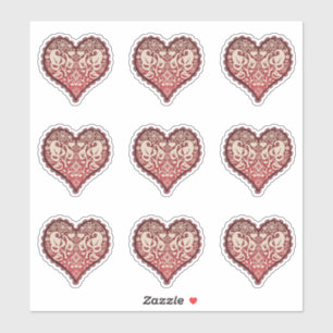 Pegatina Apertura del corazón, encaje, corazón, amor, cosec