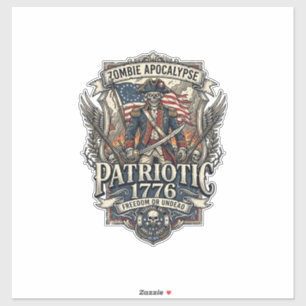 Pegatina Apocalipsis Zombie General Zombie Patriota Patriót