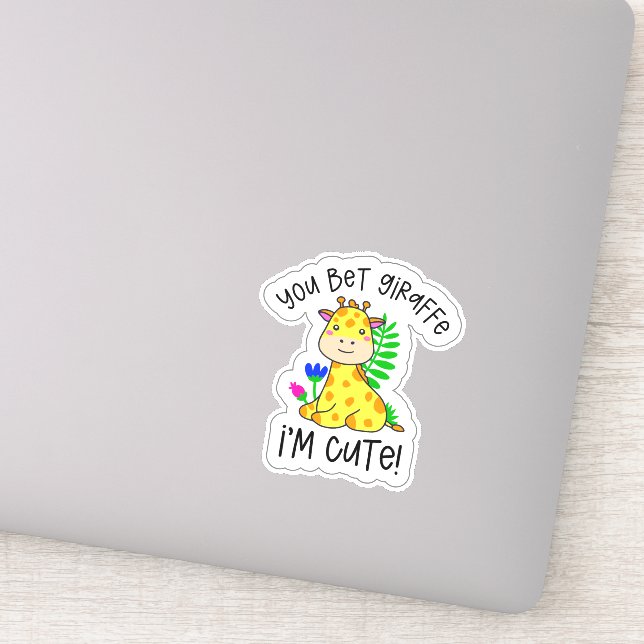 Pegatina Apostas a Giraffe que soy linda (Detalle)