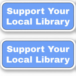 Pegatina Apoya a tu Biblioteca Local - Azul