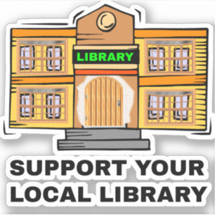 Pegatina Apoya tu biblioteca local - Biblioteca pública