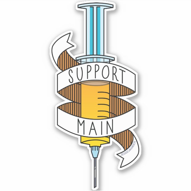 Pegatina Apoyar a los jugadores Jeringa principal Personali (Anverso)