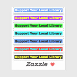Pegatina Apoye a su Biblioteca Local (Libros de los Bibliot