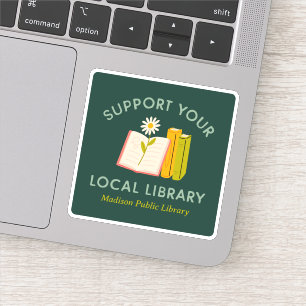 Pegatina Apoye a su Personalizado de biblioteca local