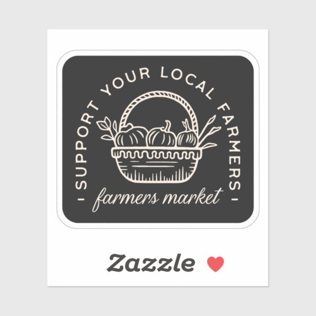Pegatina Apoye a sus agricultores locales (Hoja)