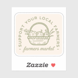 Pegatina Apoye a sus agricultores locales en el mercado de 