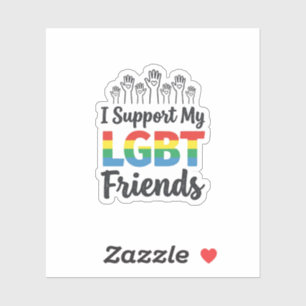 Pegatina Apoyo a mis amigos LGBT Vector Orgullo Arcoíris De