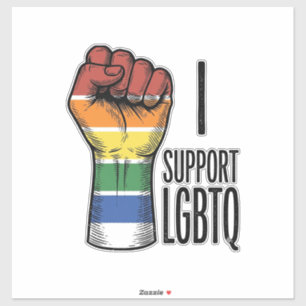 Pegatina Apoyo el diseño de camiseta de puño orgulloso vint