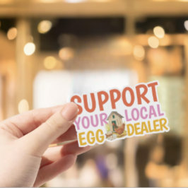 Pegatina Apoyo moderno Coop local de pollo para comerciante