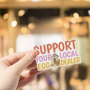 Pegatina Apoyo moderno Coop local de pollo para comerciante