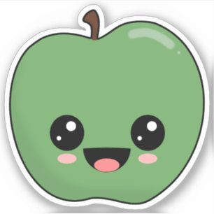 Pegatina Apple verde feliz