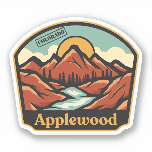 Pegatina Applewood, Colorado (Anverso)
