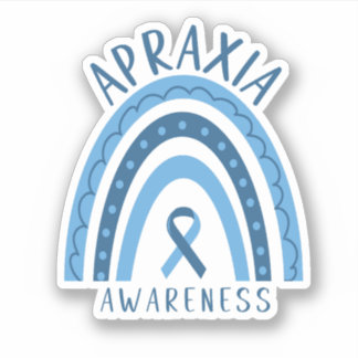 Pegatina Apraxia Blue Rainbow Ribbon Conciencia