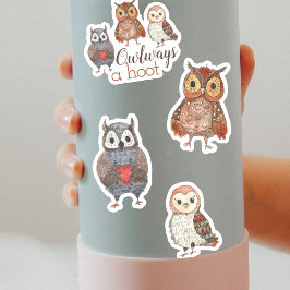 Pegatina Apreciables búhos de color de agua Owlways a Hoot