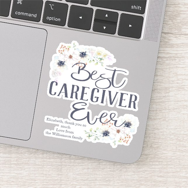 Pegatina Apreciación del mejor cuidador del personalizado (Detalle)