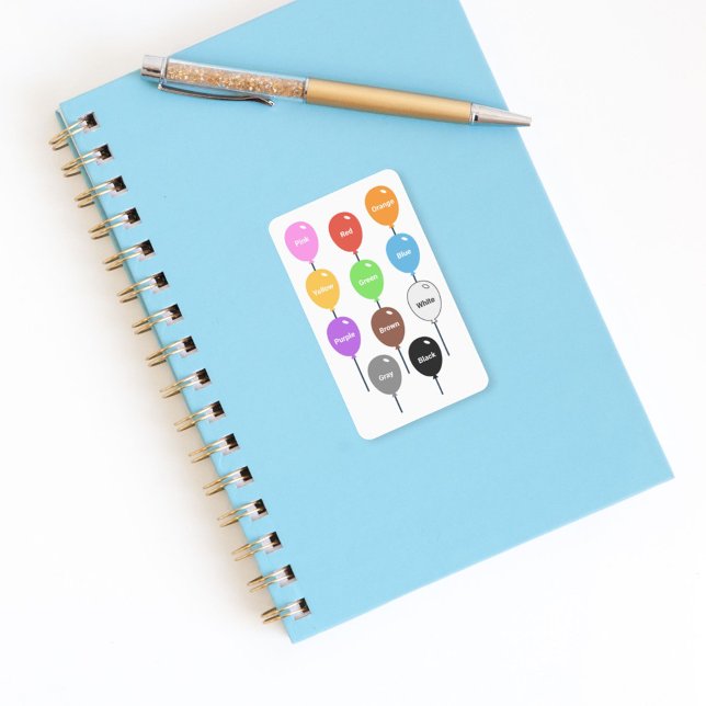 Pegatina Aprendiendo Colores con globos Sticker (Learning Colors with balloons Sticker)