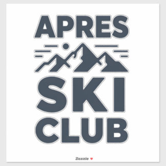 Pegatina Apres Ski Club Logo de Montaña - Hombres de Invier