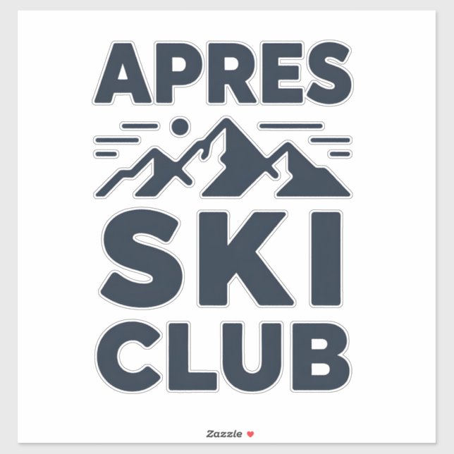Pegatina Apres Ski Club Mountain Logo - Custom Mens Winter  (Hoja)