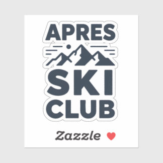 Pegatina Apres Ski Club Mountain Logo - Custom Mens Winter 