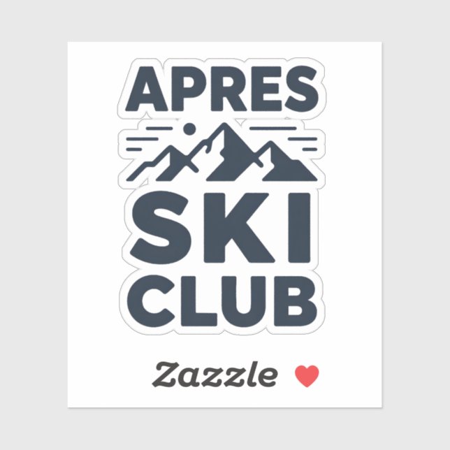 Pegatina Apres Ski Club Mountain Logo - Custom Mens Winter  (Hoja)
