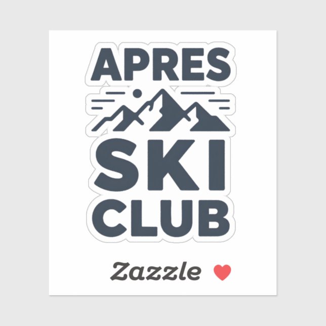 Pegatina Apres Ski Club Mountain Logo - Ropa de invierno pe (Hoja)