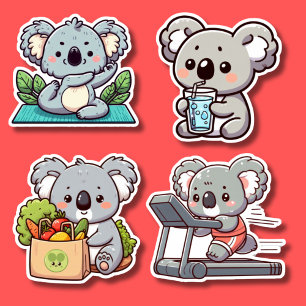 Pegatina Apto y fresco Koala Set impermeable