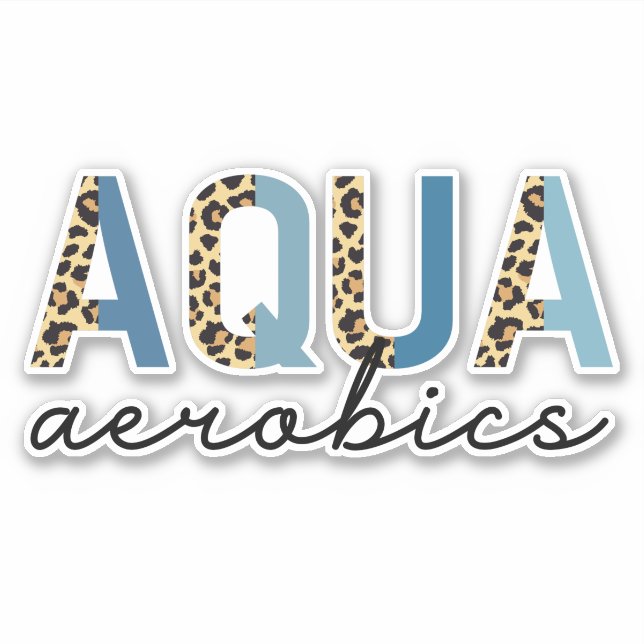 Pegatina Aqua Aerobic Cheetah print Regalos de aeróbic acuá (Anverso)