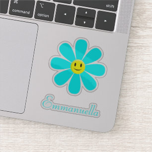Pegatina Aqua Smiling Daisy Personalizado