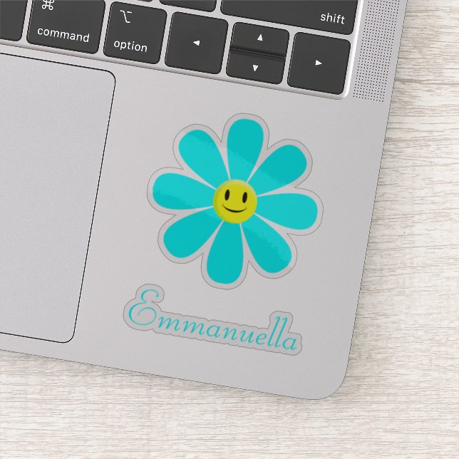 Pegatina Aqua Smiling Daisy Personalizado (Detalle)
