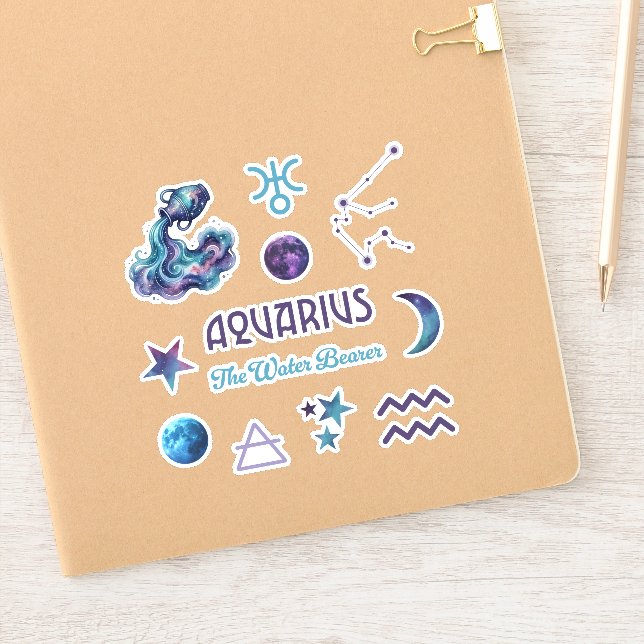 Pegatina Aquarius Zodiac Sticker Collection (Cuaderno)