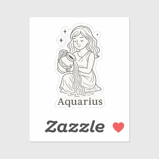 Pegatina Aquarius Zodiac Woman Sticker (Hoja)