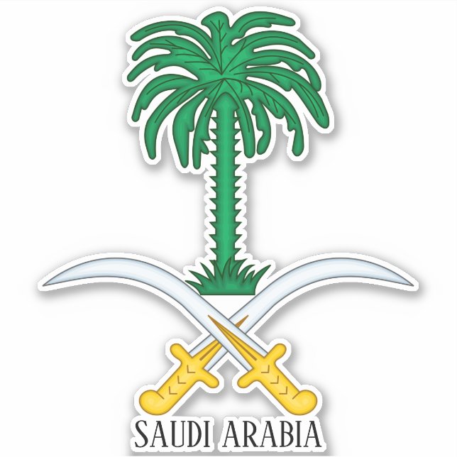 Pegatina Arabia Saudita: Patriótico del Emblema Nacional (Anverso)