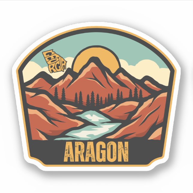 Pegatina Aragón, Georgia (Anverso)