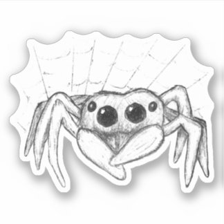 Pegatina Araña cuta y esbozo web