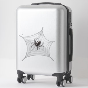 Pegatina Araña gigante de Halloween en su telaraña