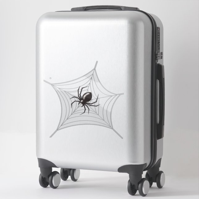 Pegatina Araña gigante de Halloween en su telaraña (Maleta)