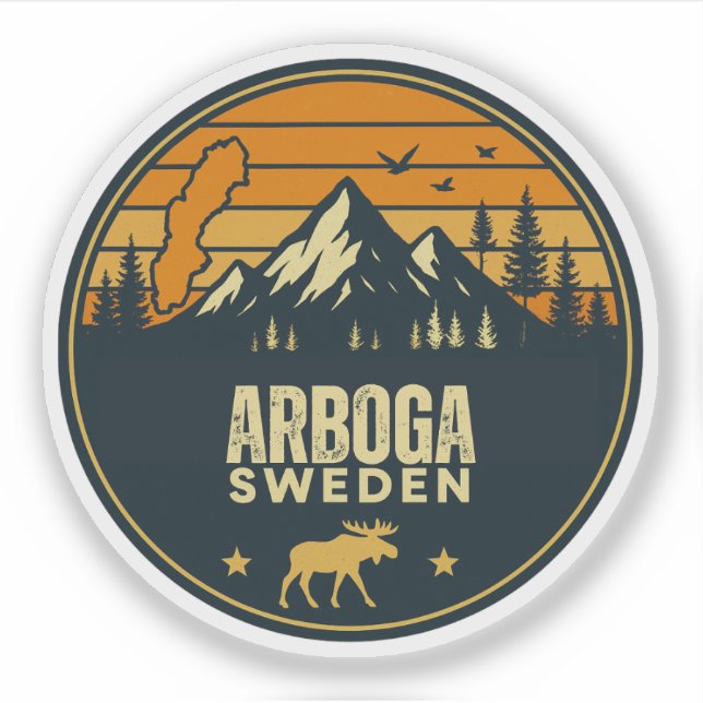 Pegatina Arboga, Suecia Sverige (Anverso)