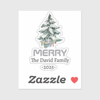 Pegatina Arbol botánico de pino de nieve de cereza