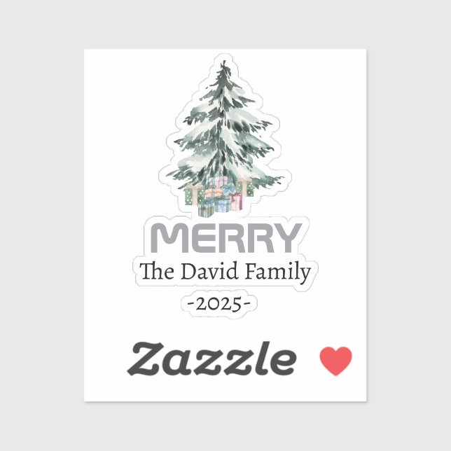 Pegatina Arbol botánico de pino de nieve de cereza (Hoja)