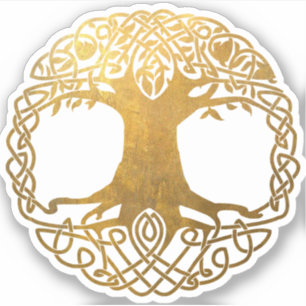Pegatina Árbol celta dorado de la vida