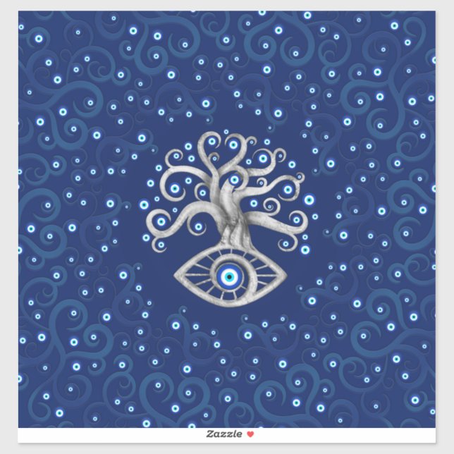 Pegatina Árbol de Amulet Evil Eye (Hoja)