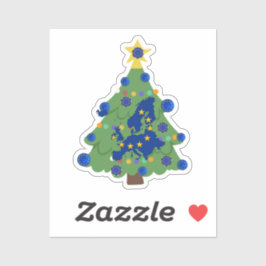 Pegatina Árbol de Navidad - Bandera de la Unión Europea | E